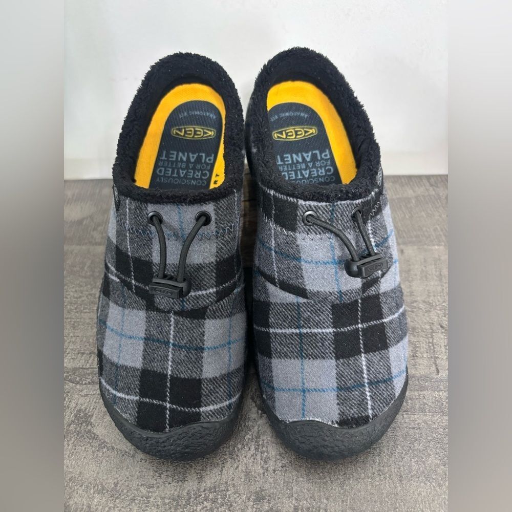 KEEN Women's Howser III Slide, Wm’s Sz 6, Black & Gray Plaid, NWOB